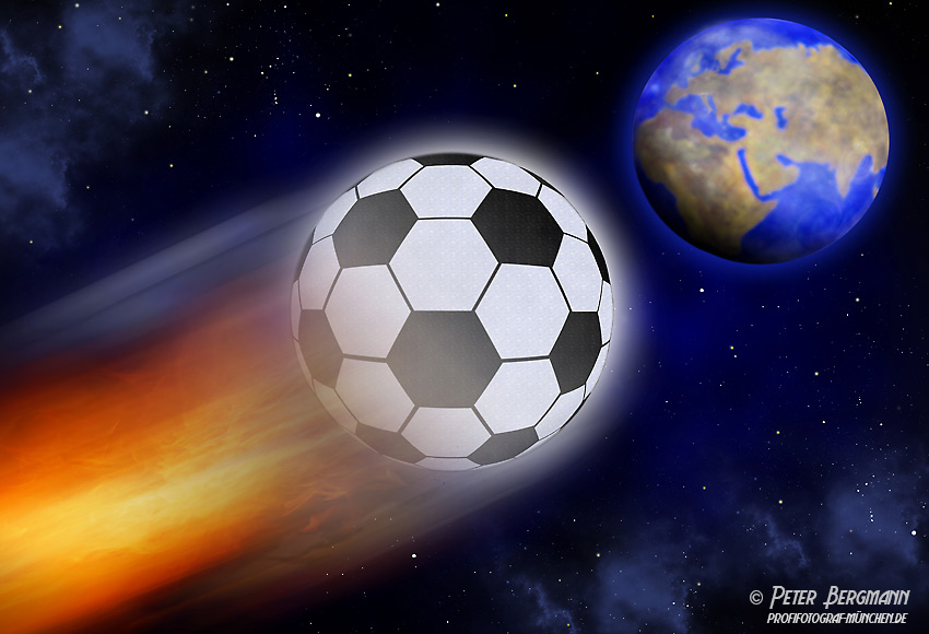 Fussball Komet - Fotomontage